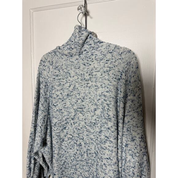 Free People BFF Cowl Neck Blue Knit Oversized Chunky Flowy Sweater Women's XS/S - Picture 9 of 9